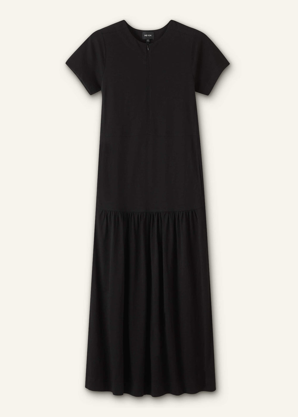 Black A-Line Tiered Maxi Dress
