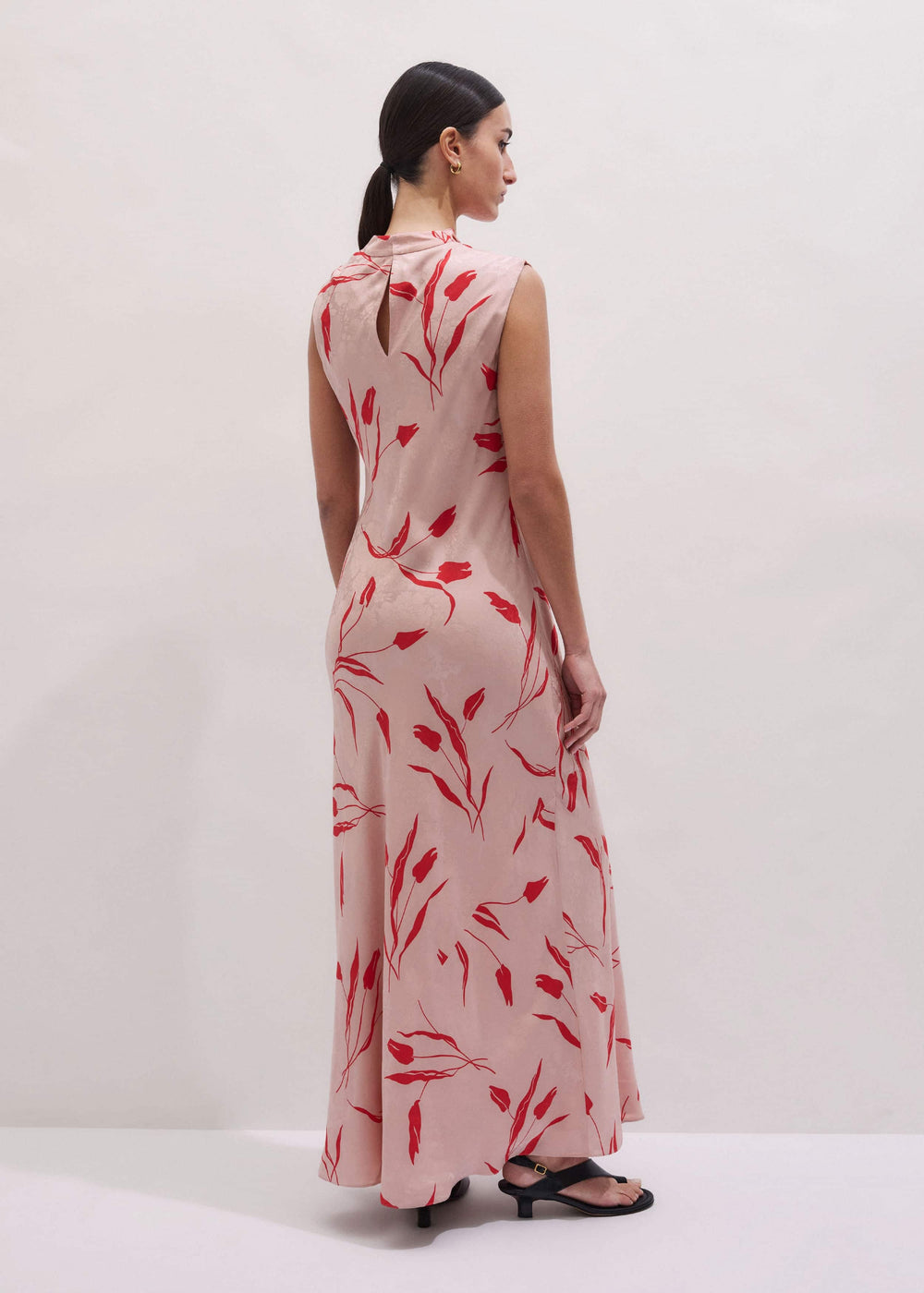 Pink Bias Cut Maxi Dress