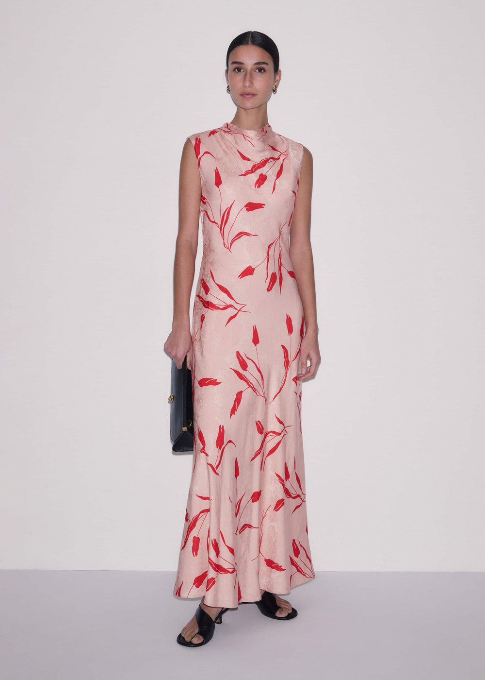 Pink Bias Cut Maxi Dress