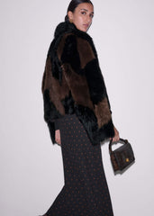 Black Winter Polka Dot Lace Trim Maxi Dress