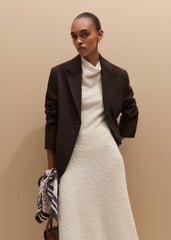 Cream Cowl Neck Fit and Flare Maxi Dress
