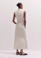 Cream Cowl Neck Fit and Flare Maxi Dress