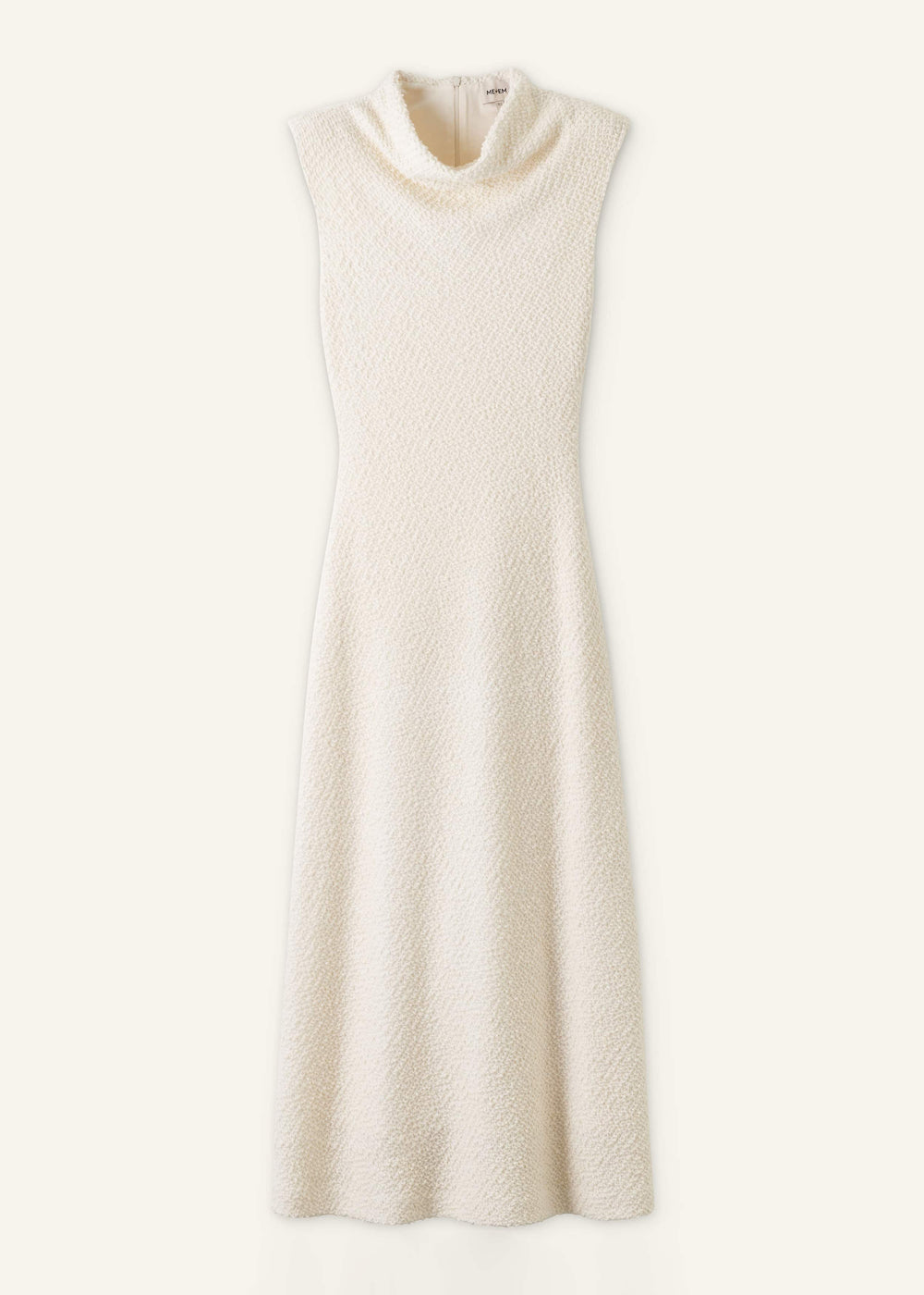 Cream Cowl Neck Fit and Flare Maxi Dress