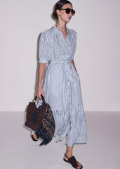 Navy Midi Shirt Dress