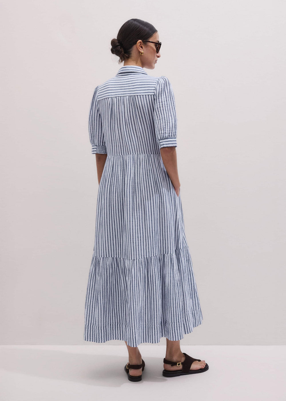 Navy Midi Shirt Dress