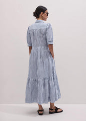 Navy Midi Shirt Dress