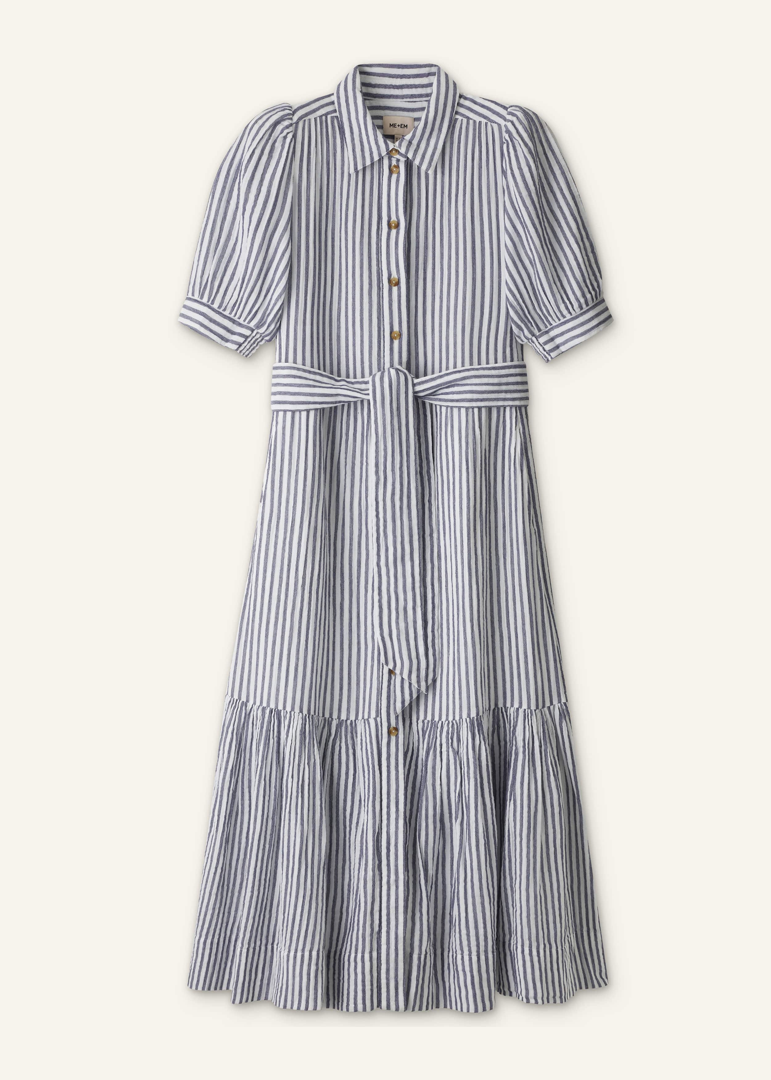 Navy Midi Shirt Dress