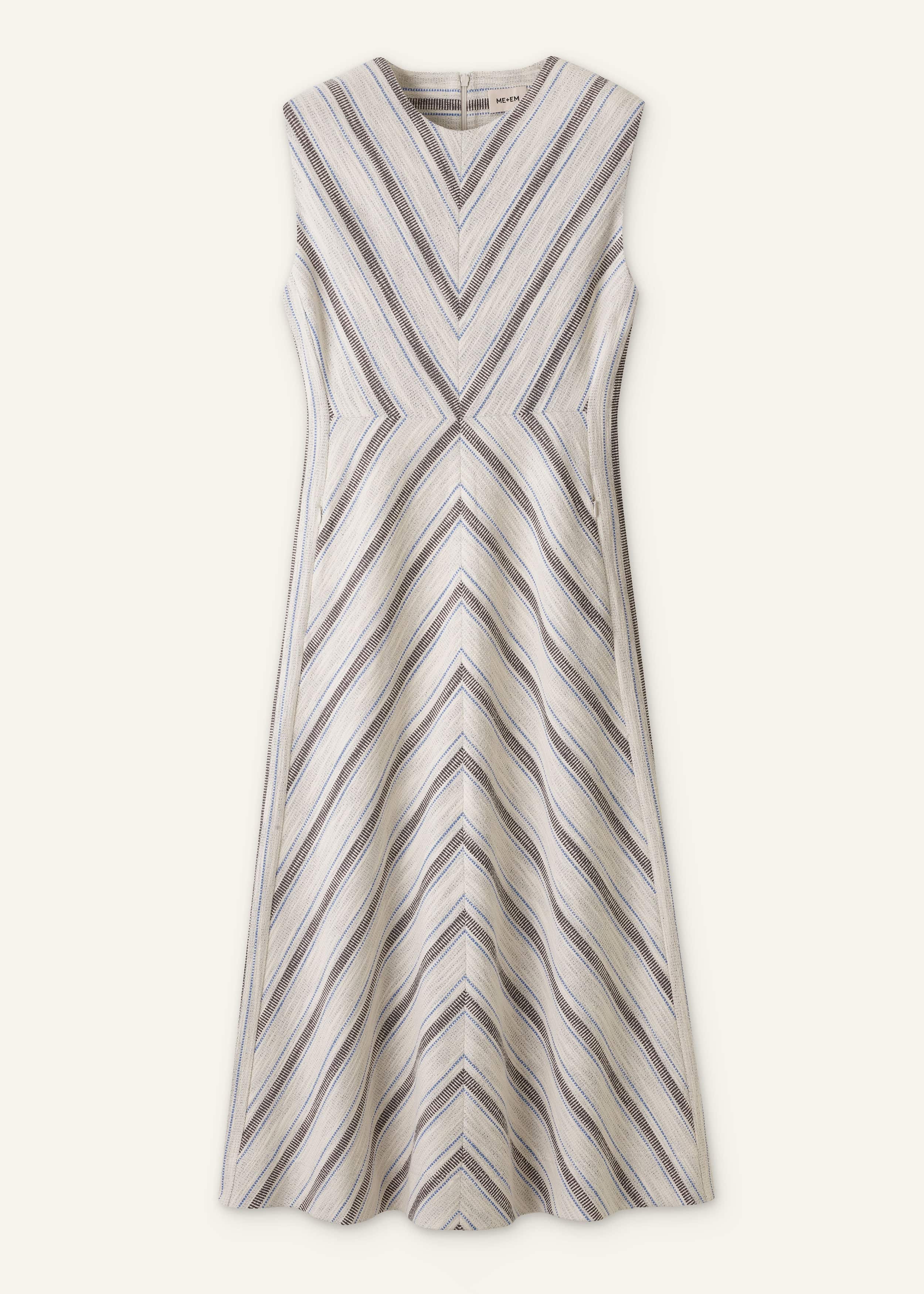 Light Cream Fit + Flare Midi Dress