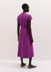 Purple Fringe Detail Fit + Flare Midi Dress