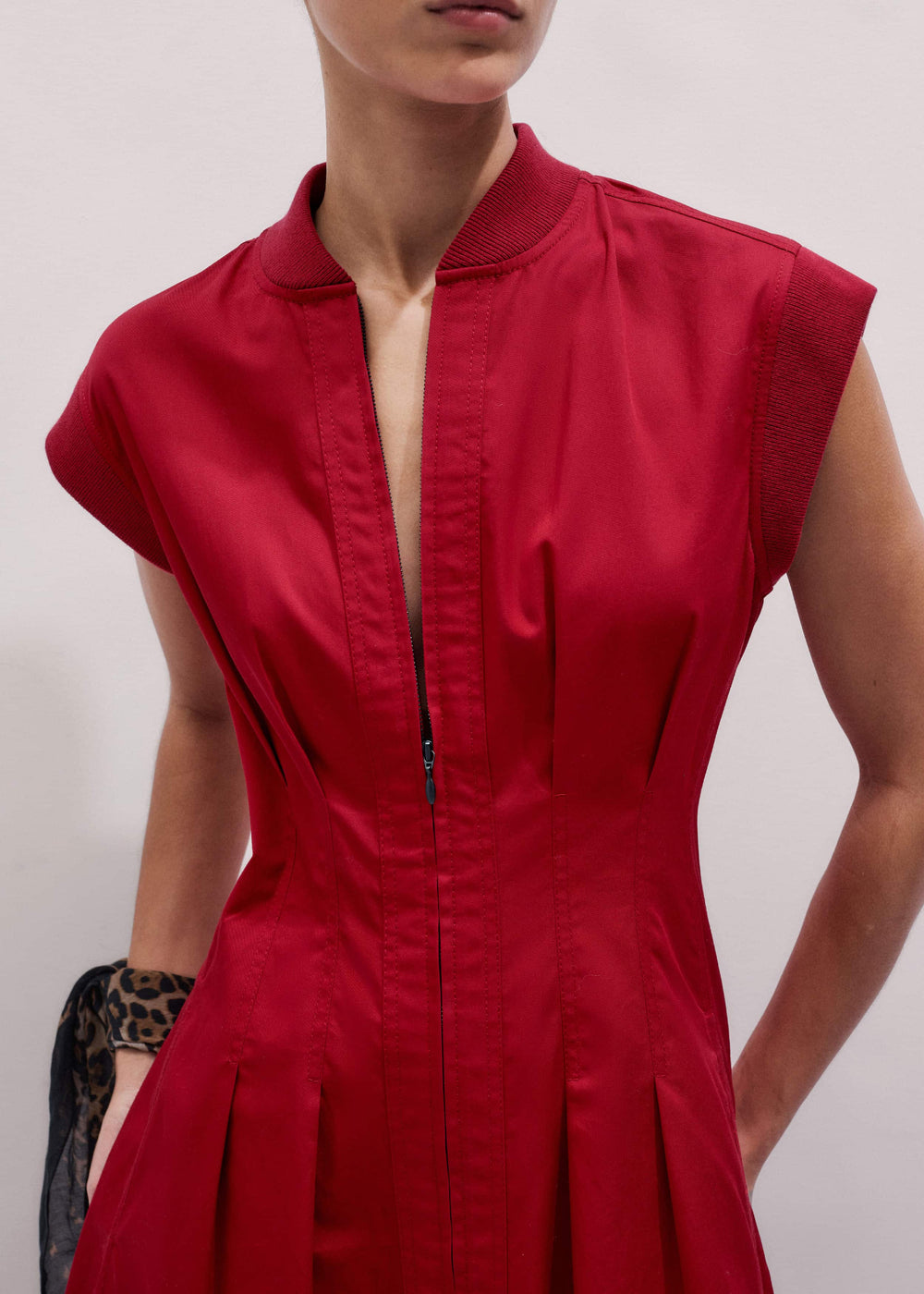 Red Sporty Smart Midi Dress