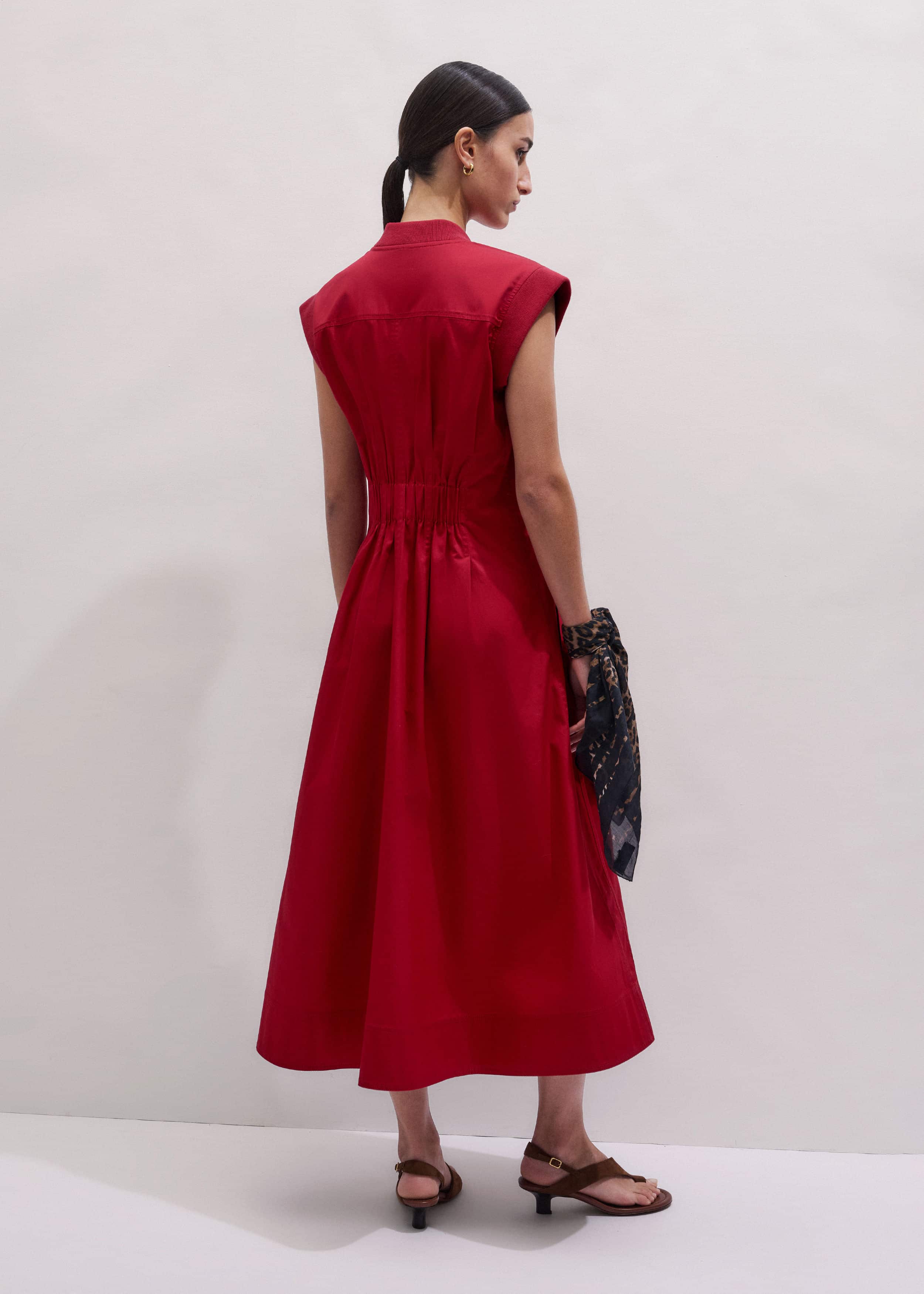 Red Sporty Smart Midi Dress