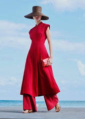 Red Sporty Smart Midi Dress