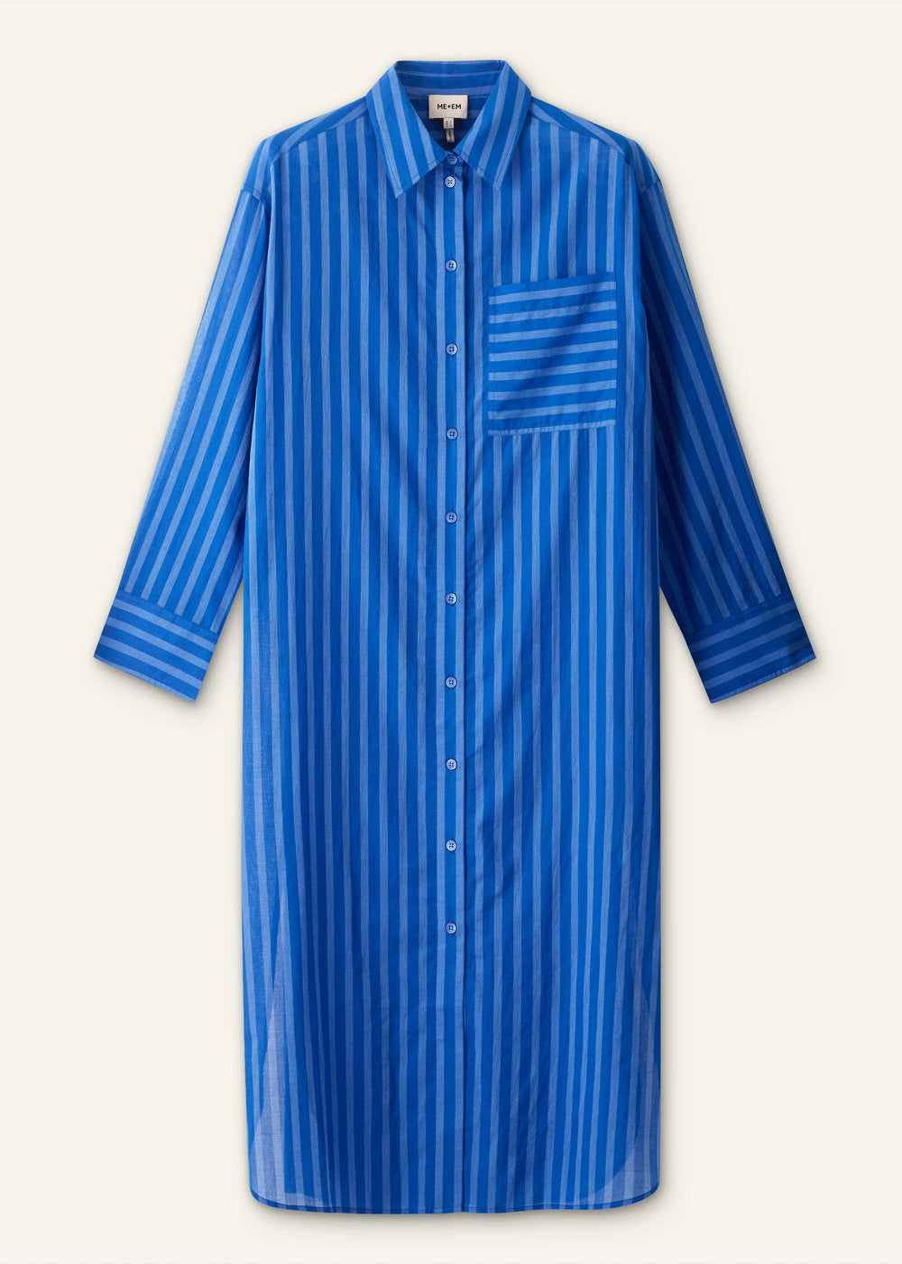Blue Beach Midi Shirt Dress