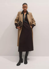 Brown Tweed Midi Dress