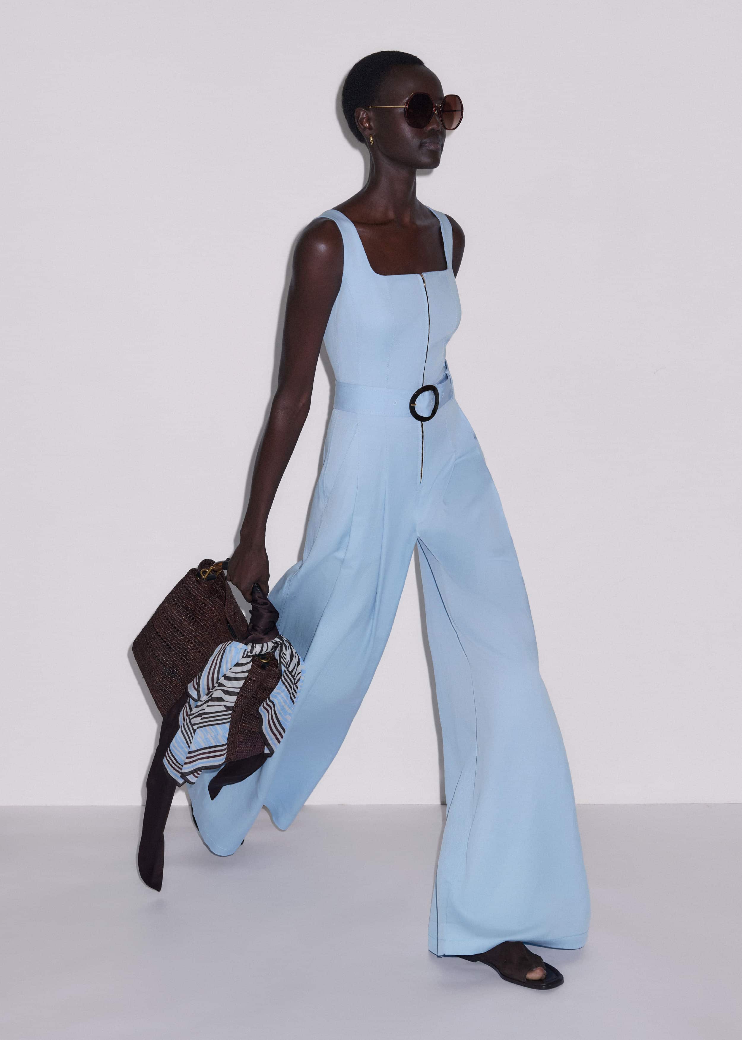Blue Wide-Leg Jumpsuit
