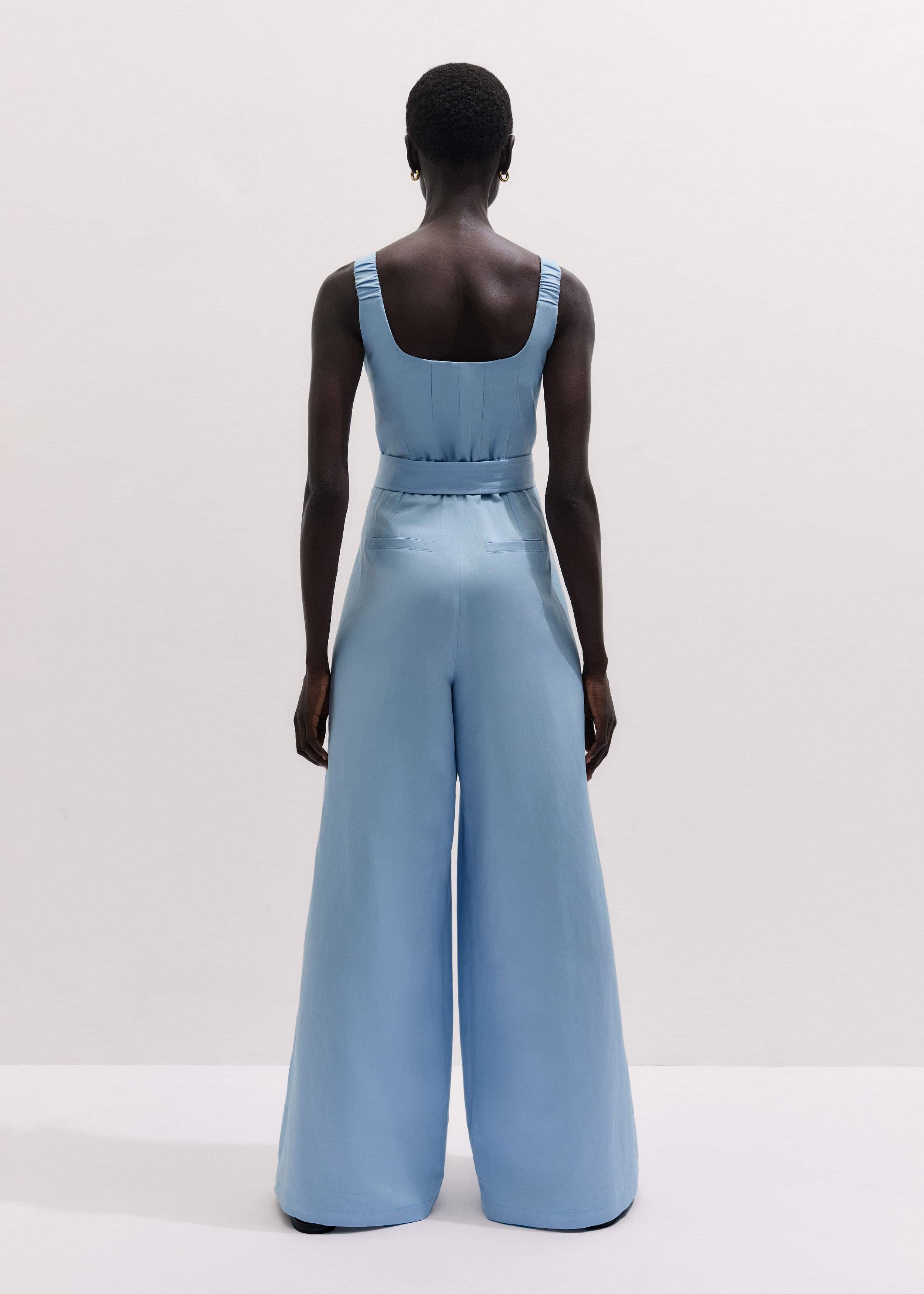 Blue Wide-Leg Jumpsuit