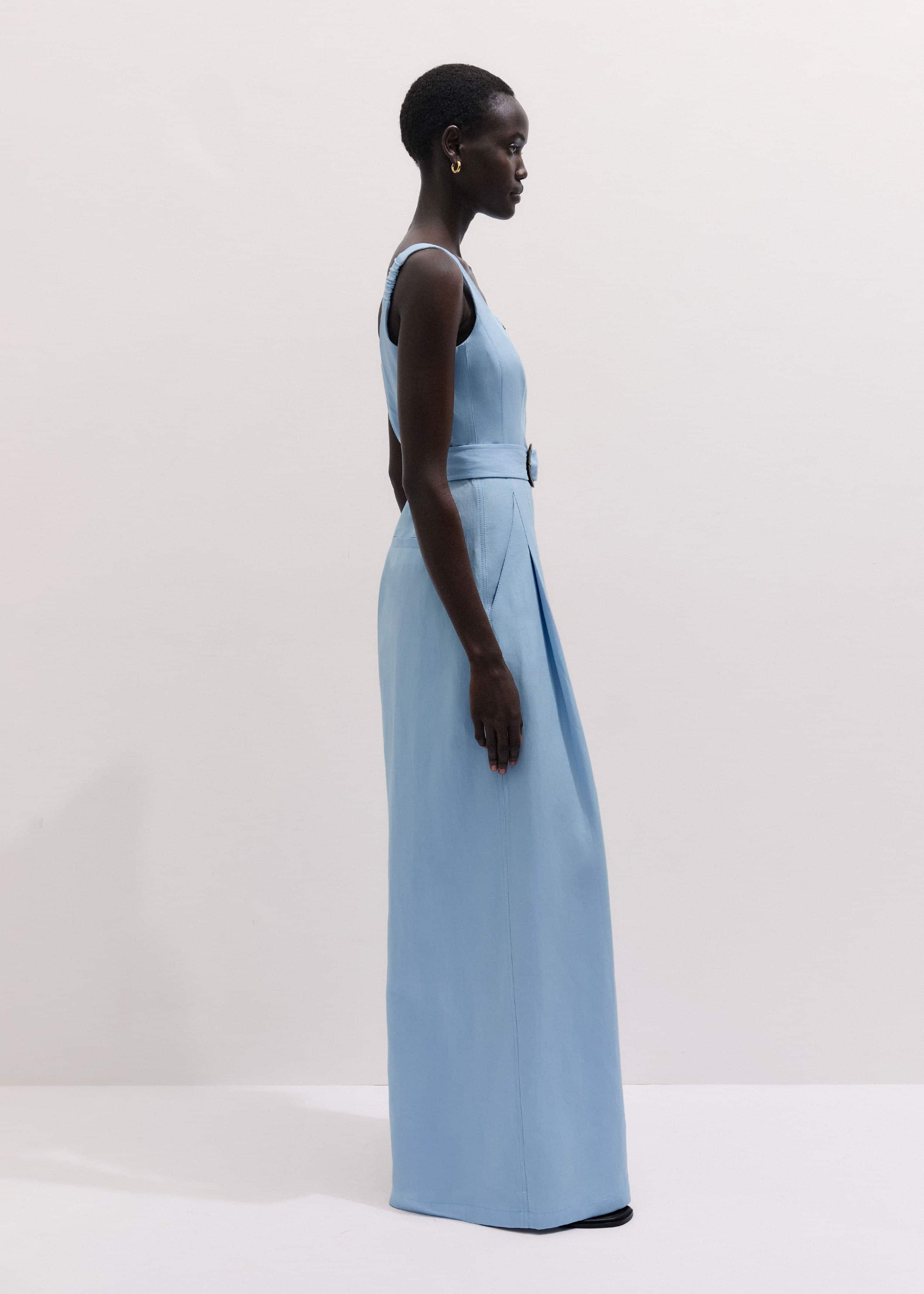 Blue Wide-Leg Jumpsuit