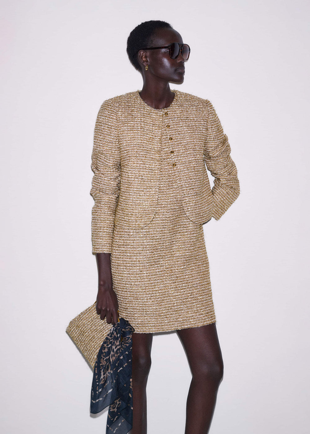 Gold Metallic Mini Dress