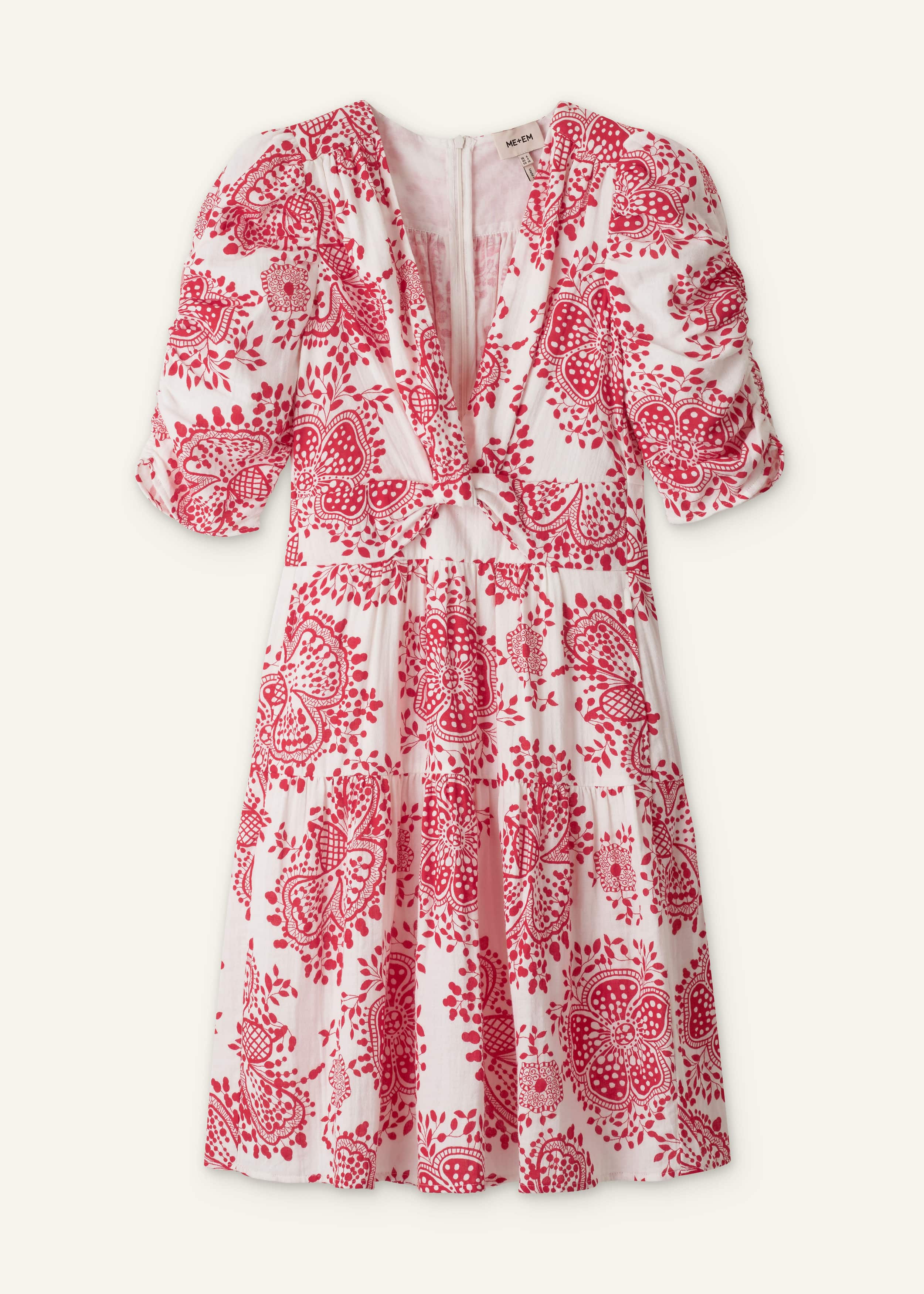 White Cheesecloth Fit + Flare Short Dress