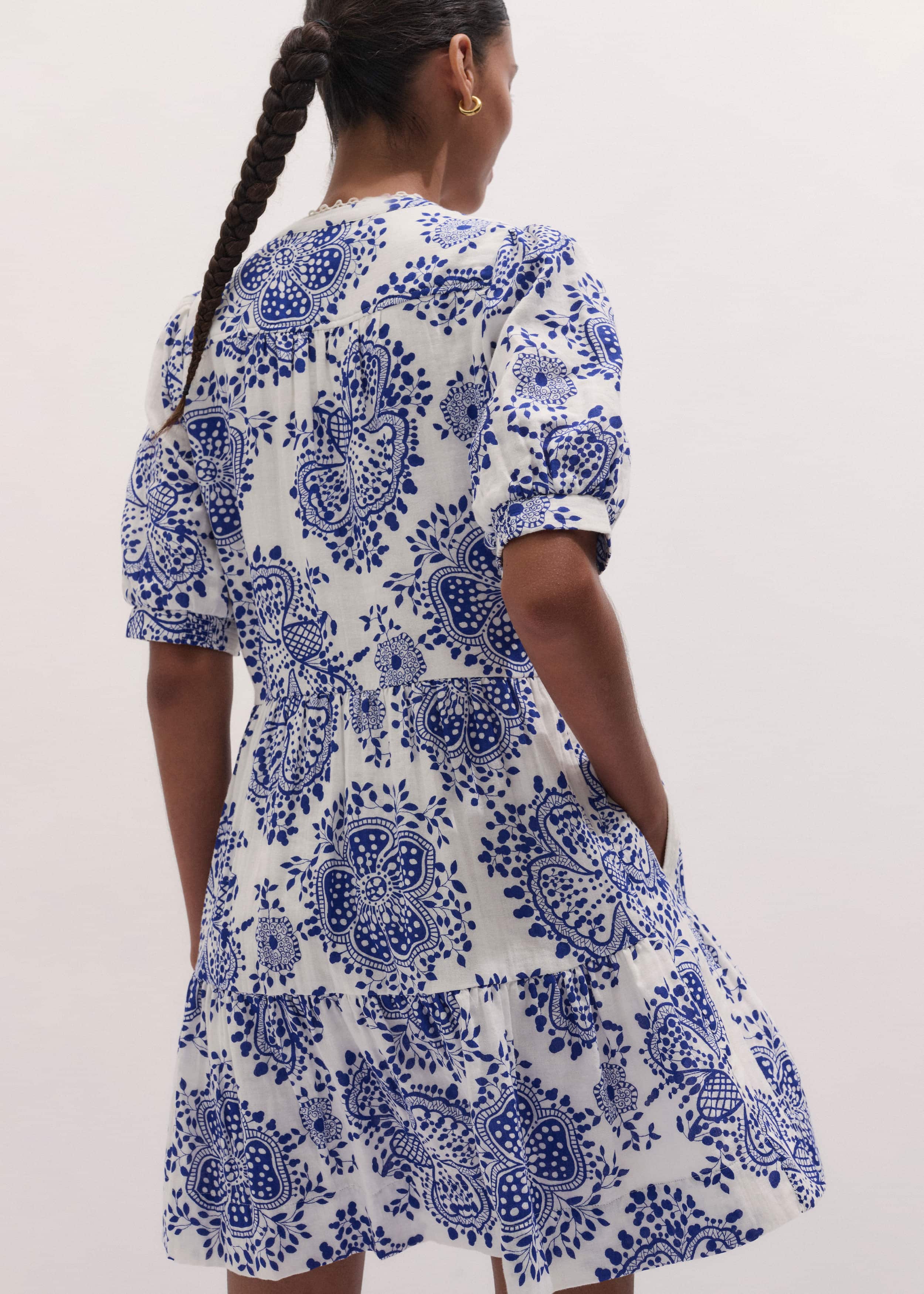 White Cheesecloth Short Swing Dress