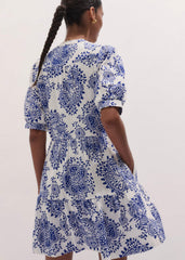 White Cheesecloth Short Swing Dress