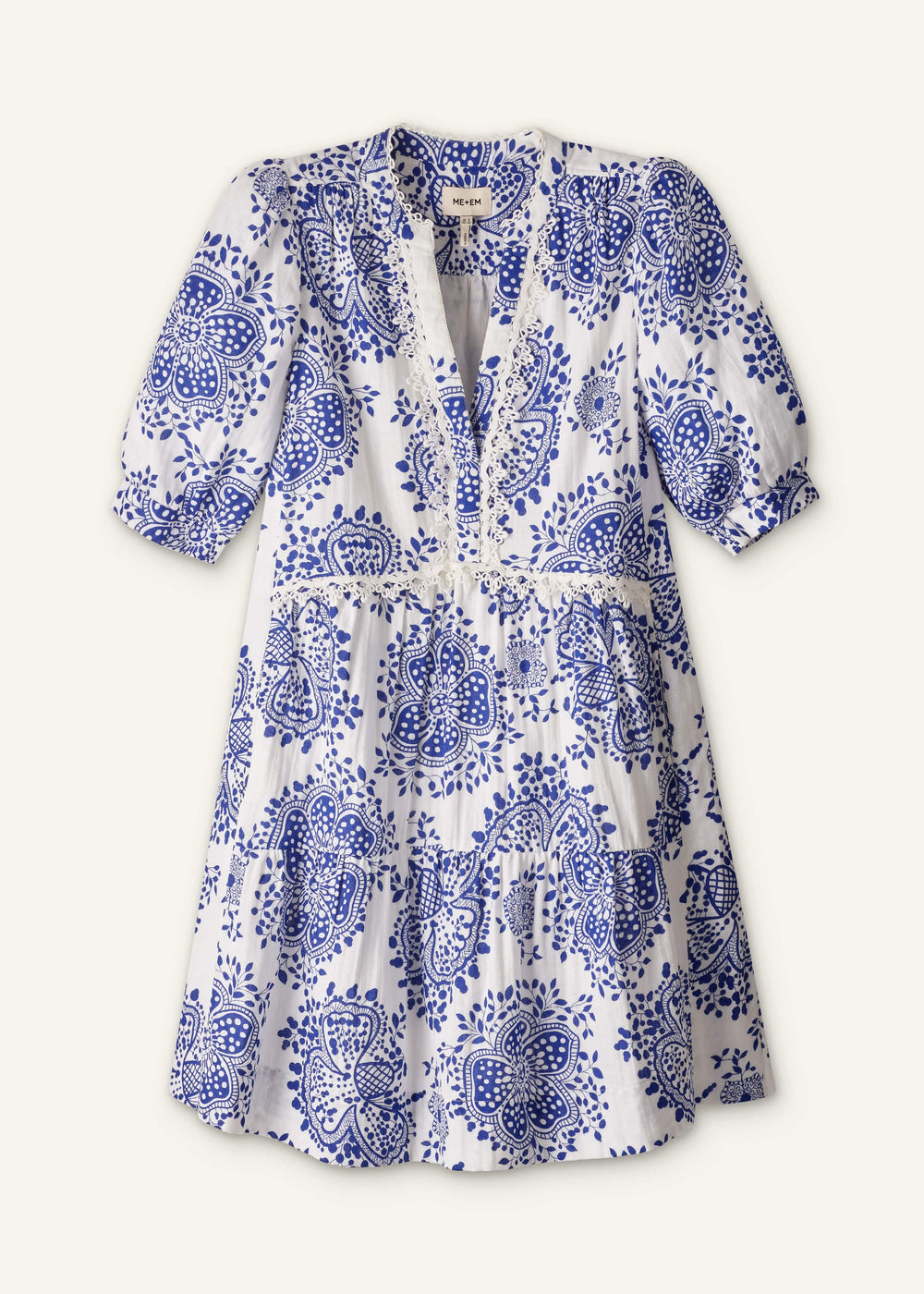 White Cheesecloth Short Swing Dress