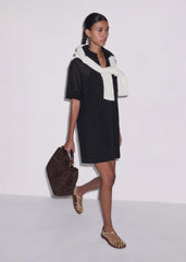 Black Broderie Anglaise Short Dress