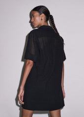 Black Broderie Anglaise Short Dress