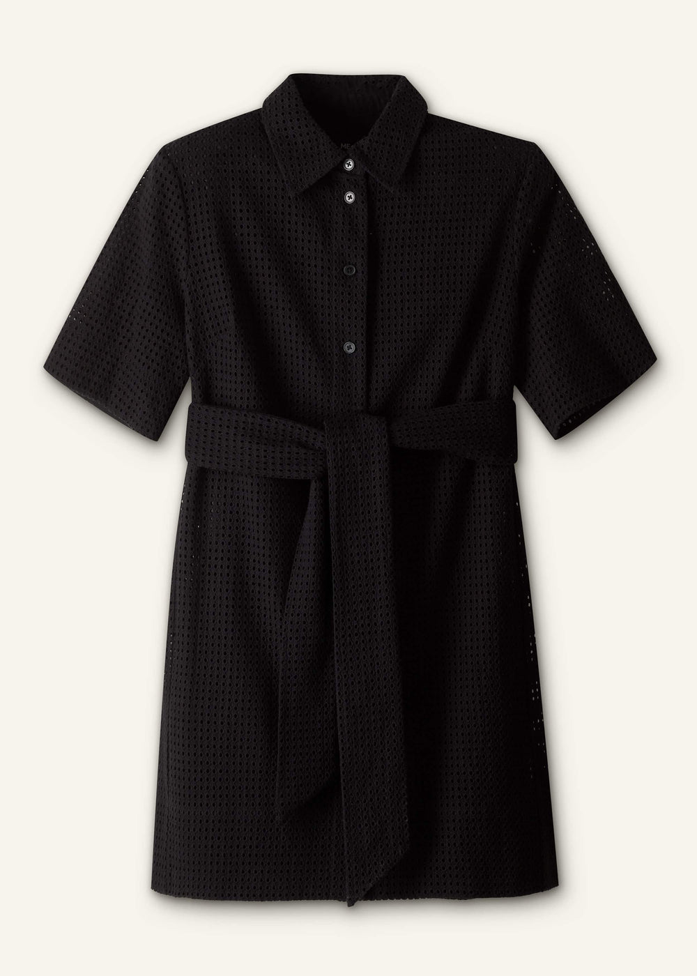 Black Broderie Anglaise Short Dress