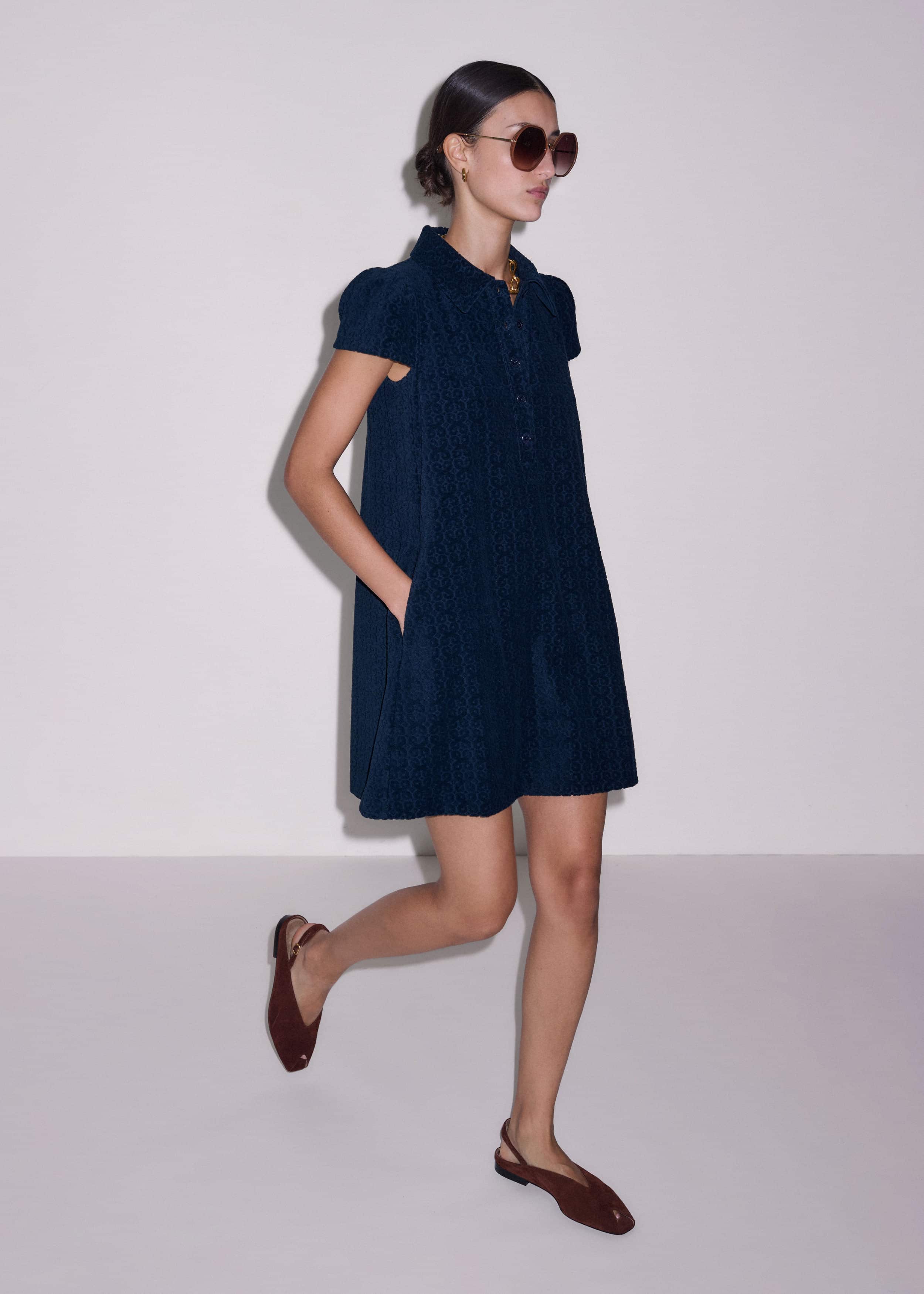 Navy Mini Swing Dress