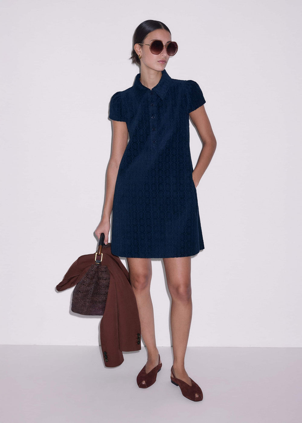 Navy Mini Swing Dress