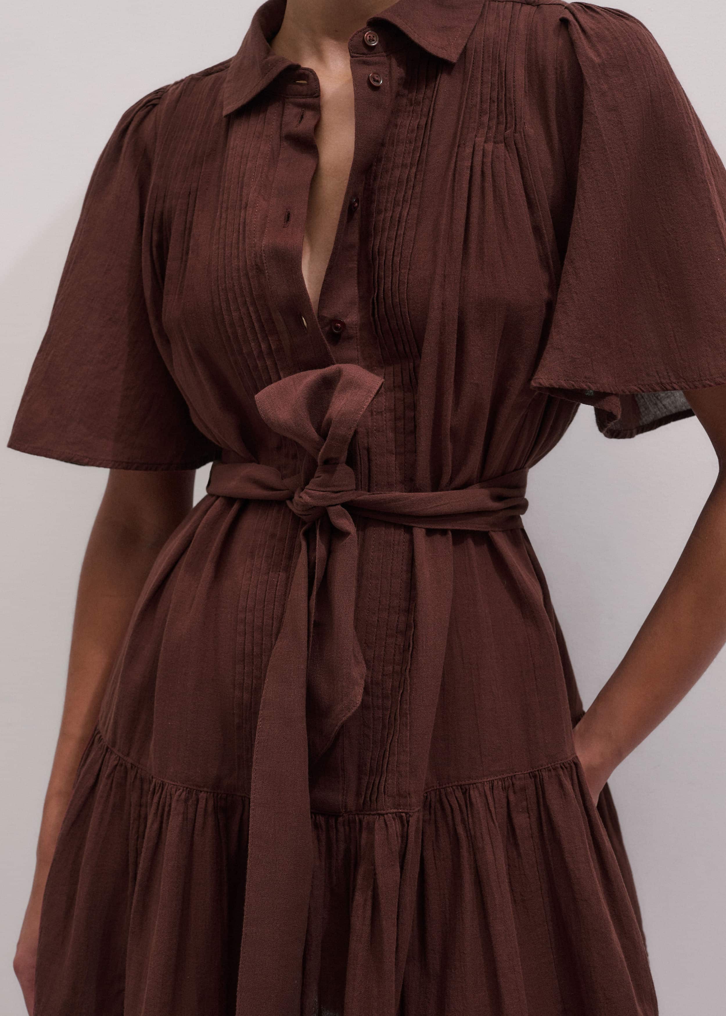 Cinnamon Brown Mini Swing Dress