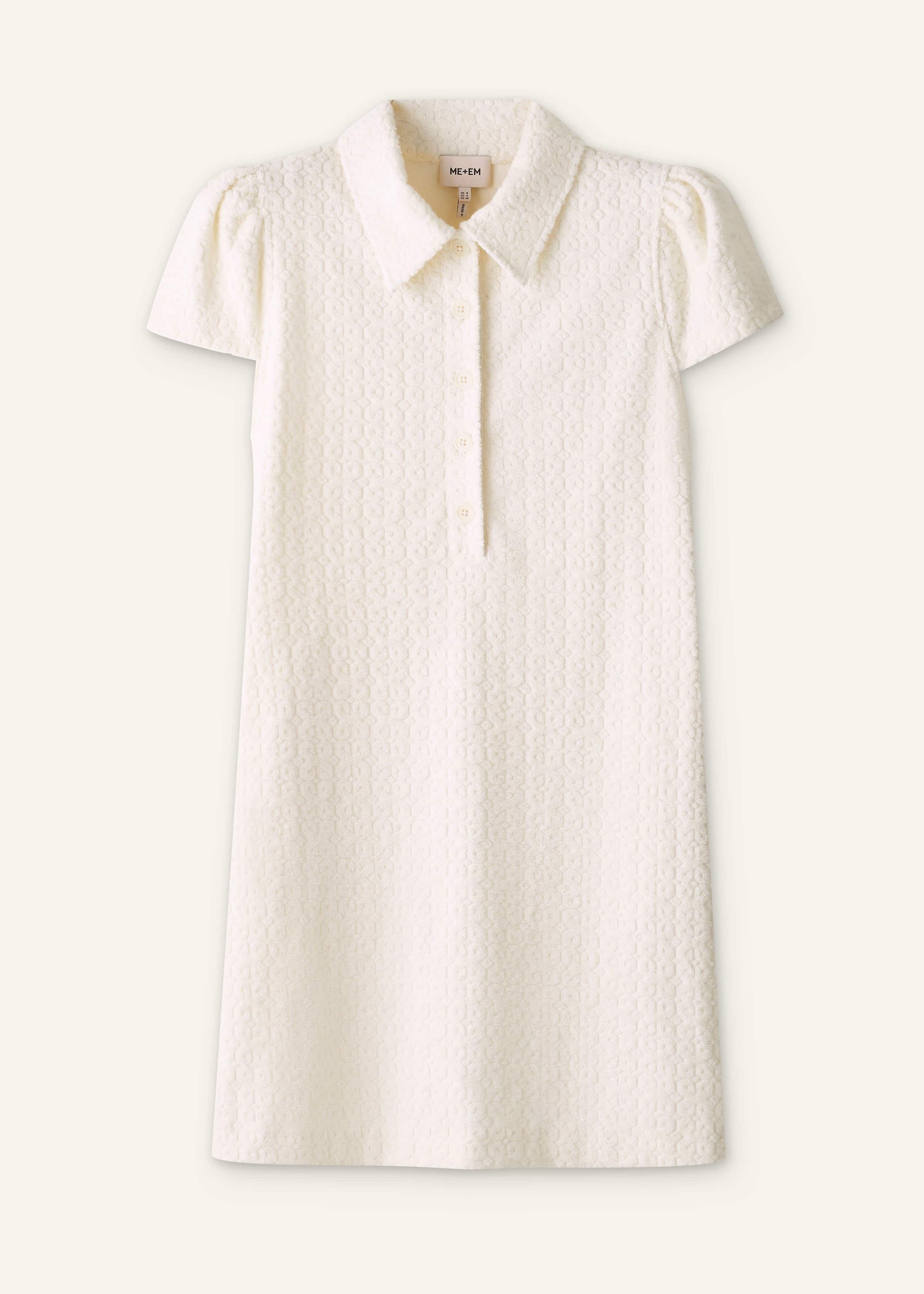 Cream Jacquard Short Swing Dress