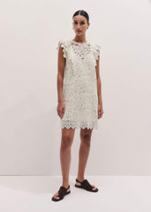 Cream Lace Layer Mini Dress