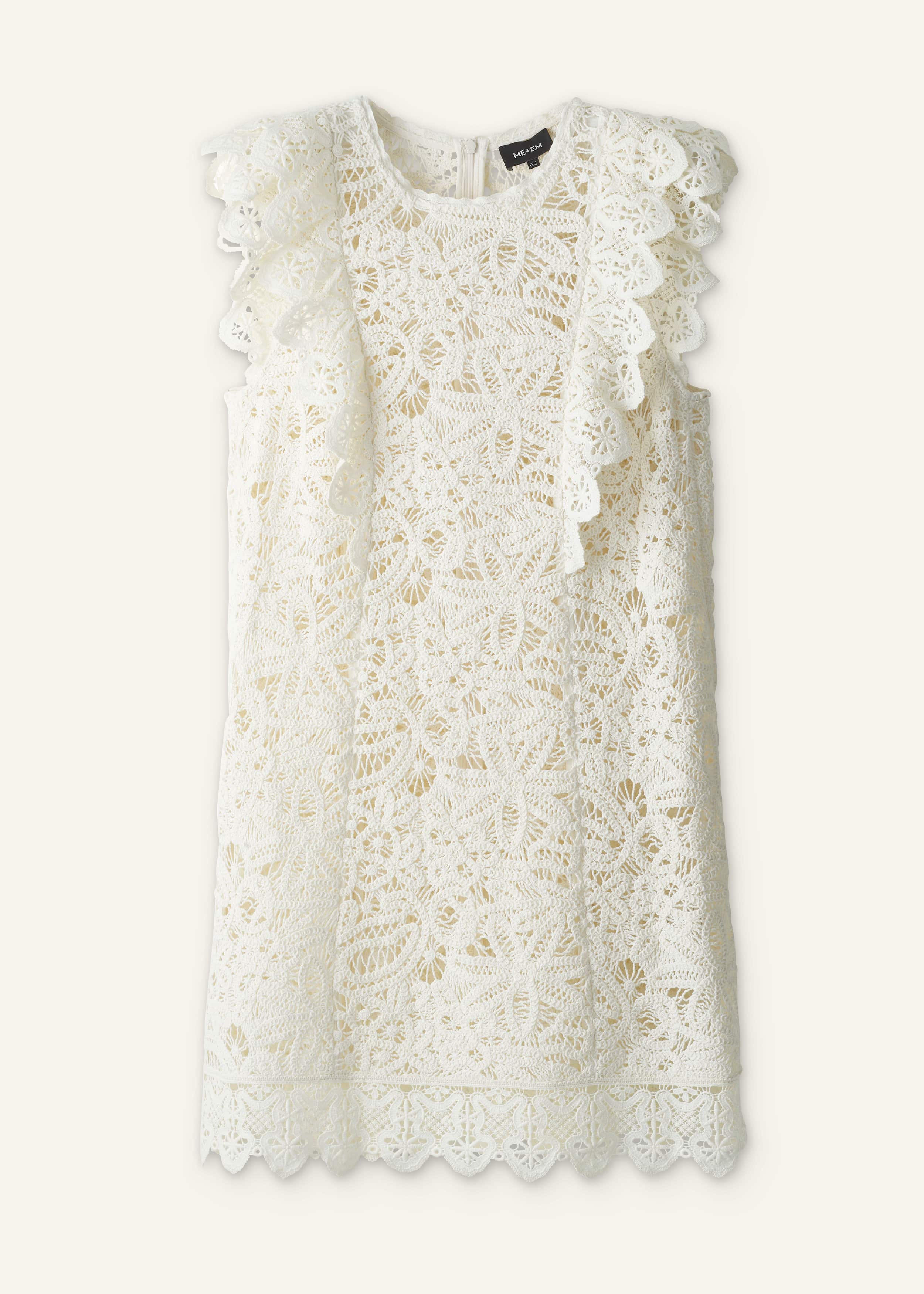 Cream Lace Layer Mini Dress
