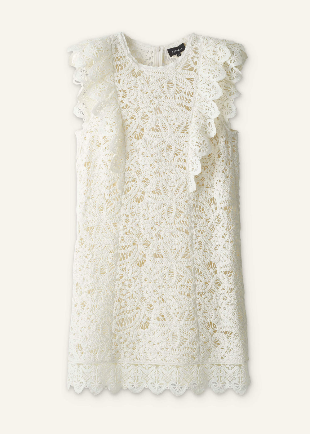 Cream Lace Layer Mini Dress