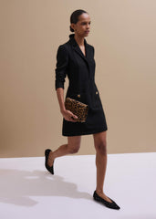 Black Day-To-Evening Textured Mini Dress