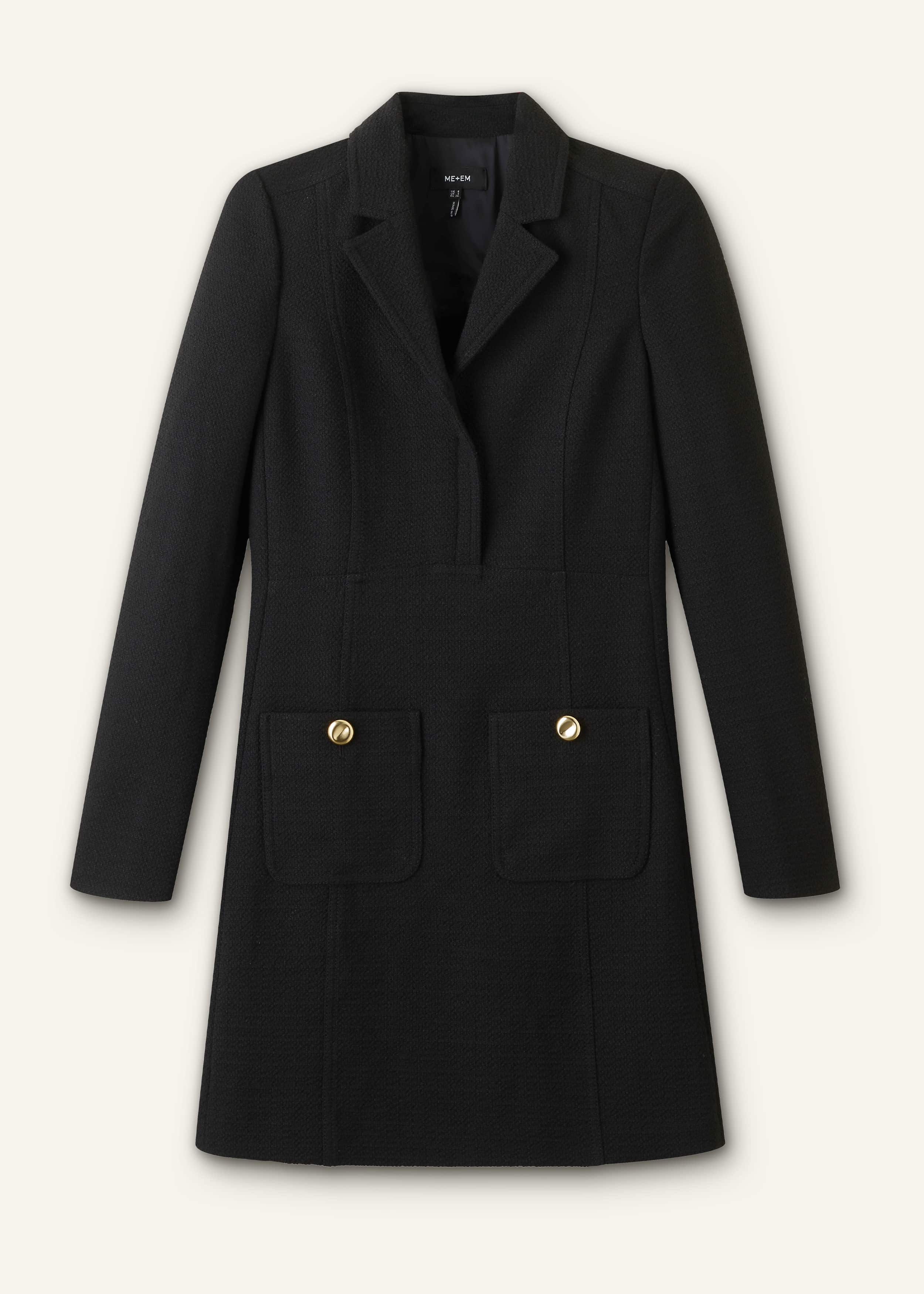 Black Day-To-Evening Textured Mini Dress