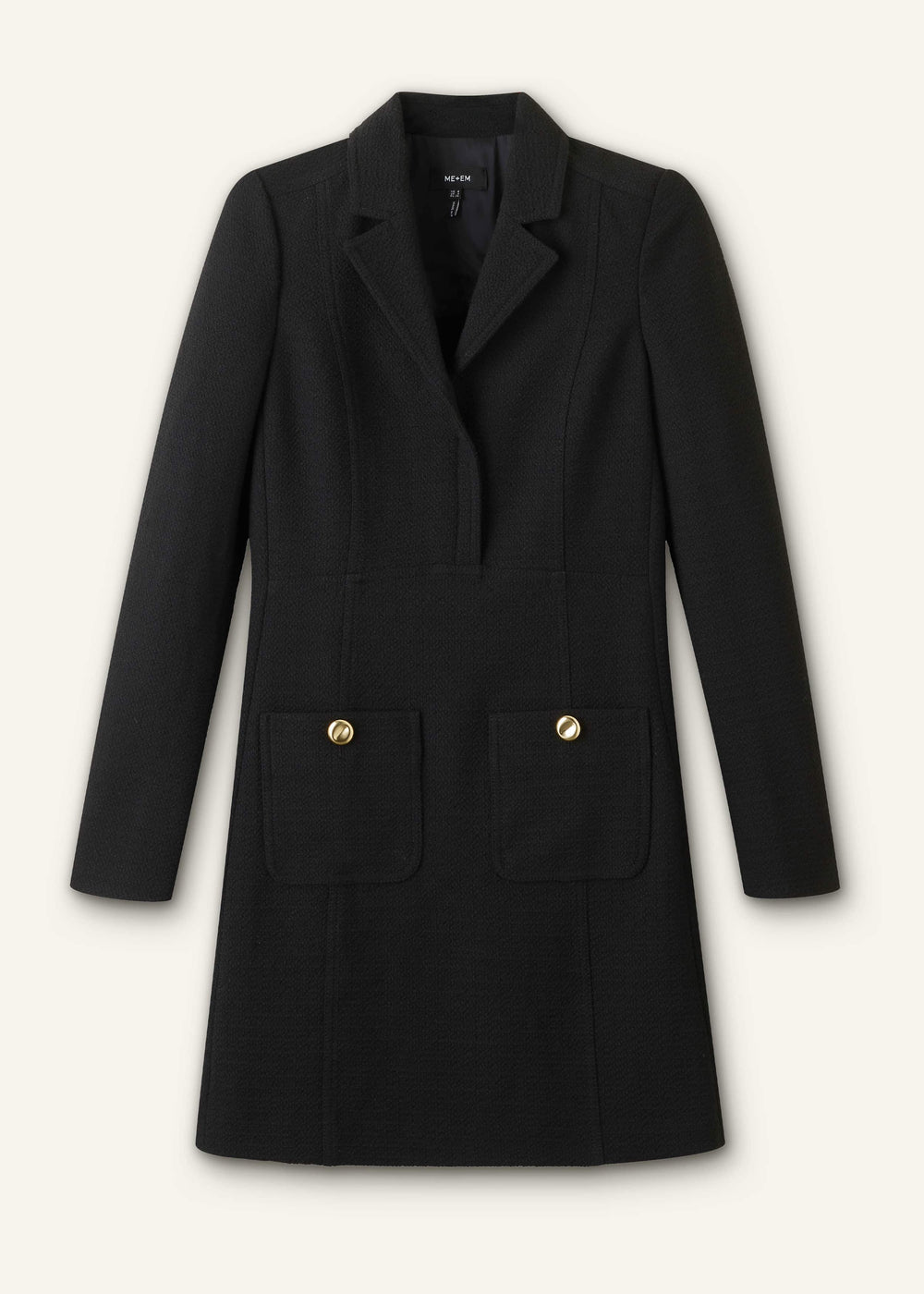Black Day-To-Evening Textured Mini Dress