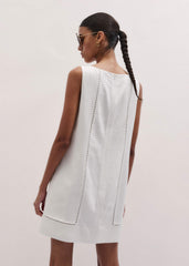White Crease-Less Linen Embroidered Midi Dress