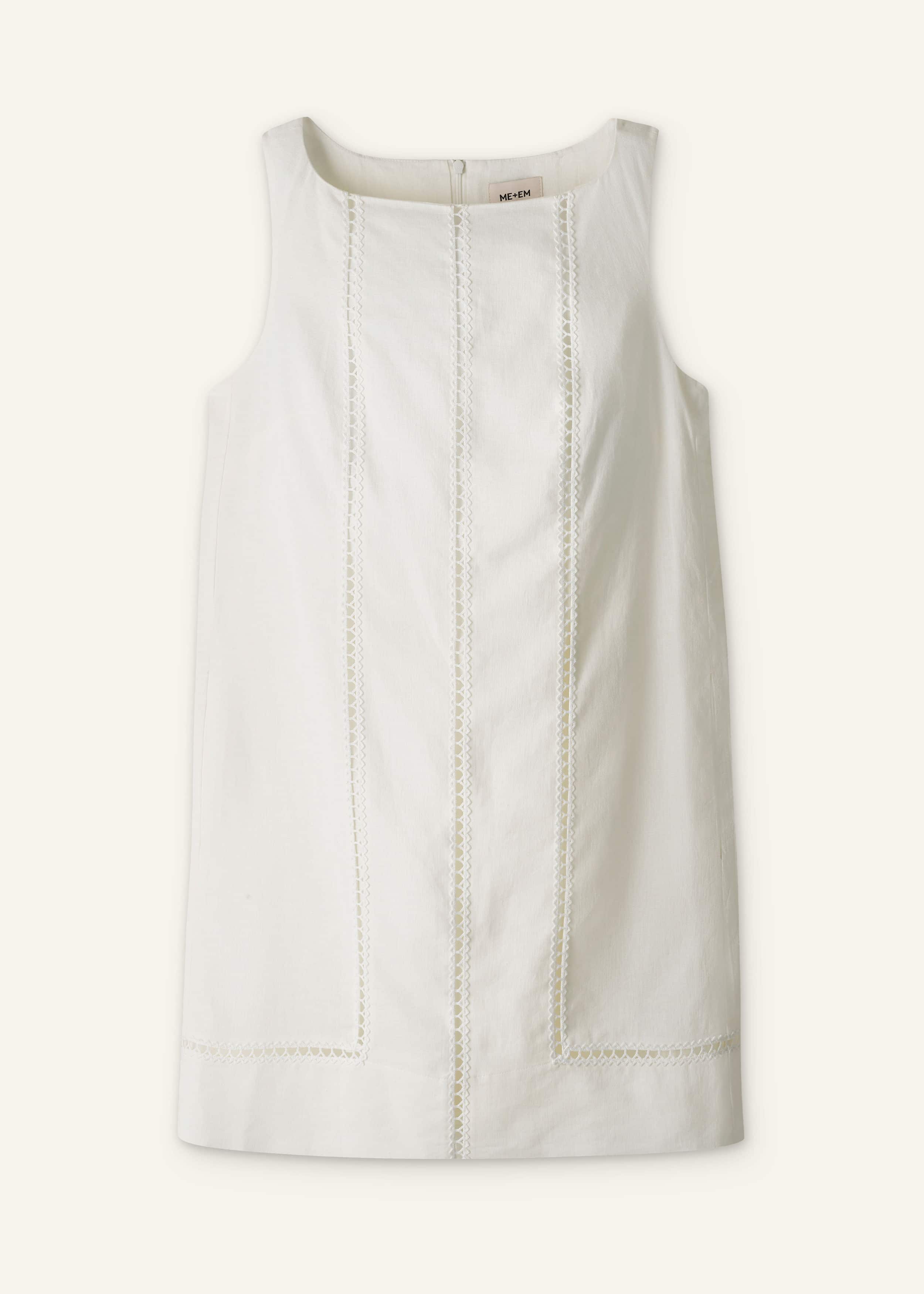 White Crease-Less Linen Embroidered Midi Dress