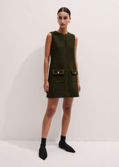 Olive Green Shift Mini Dress