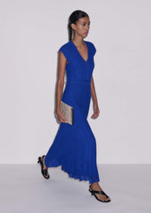 Blue Pointelle Maxi Dress