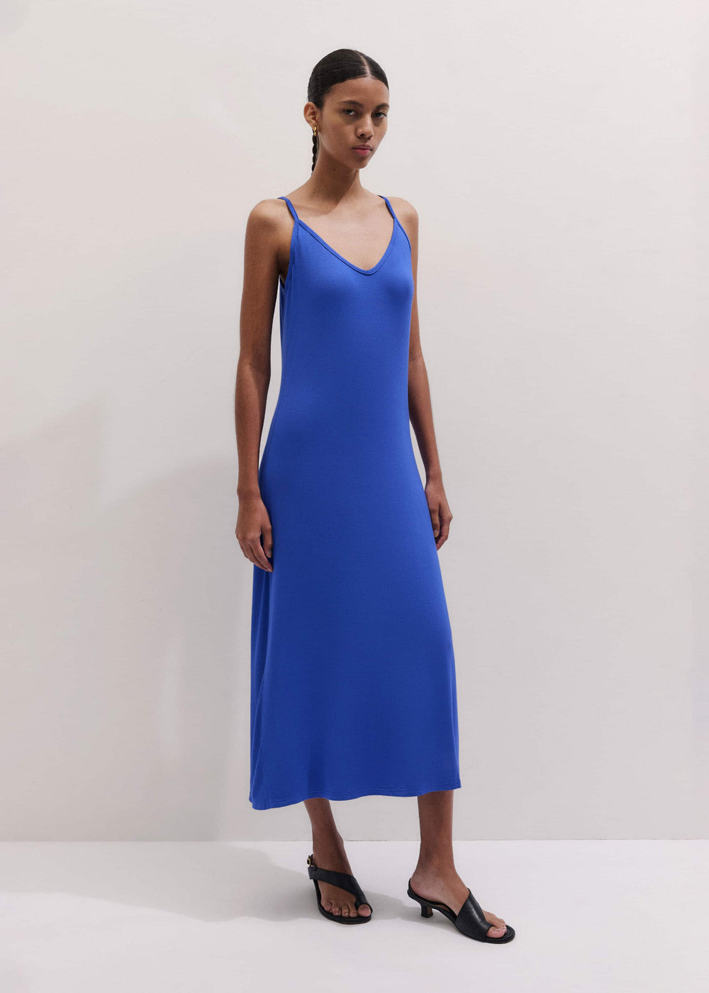 Blue Pointelle Maxi Dress