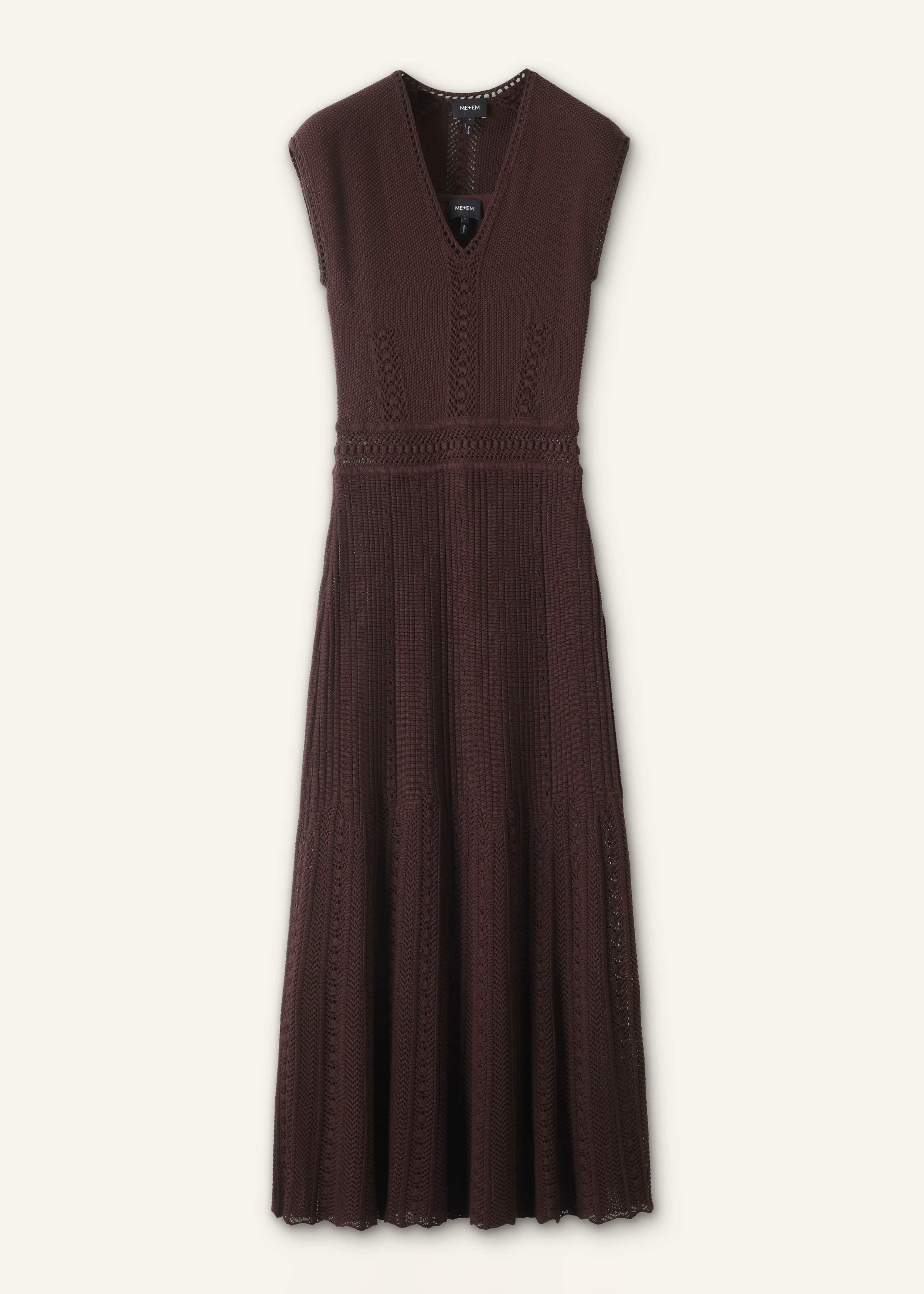 Brown Pointelle Maxi Dress