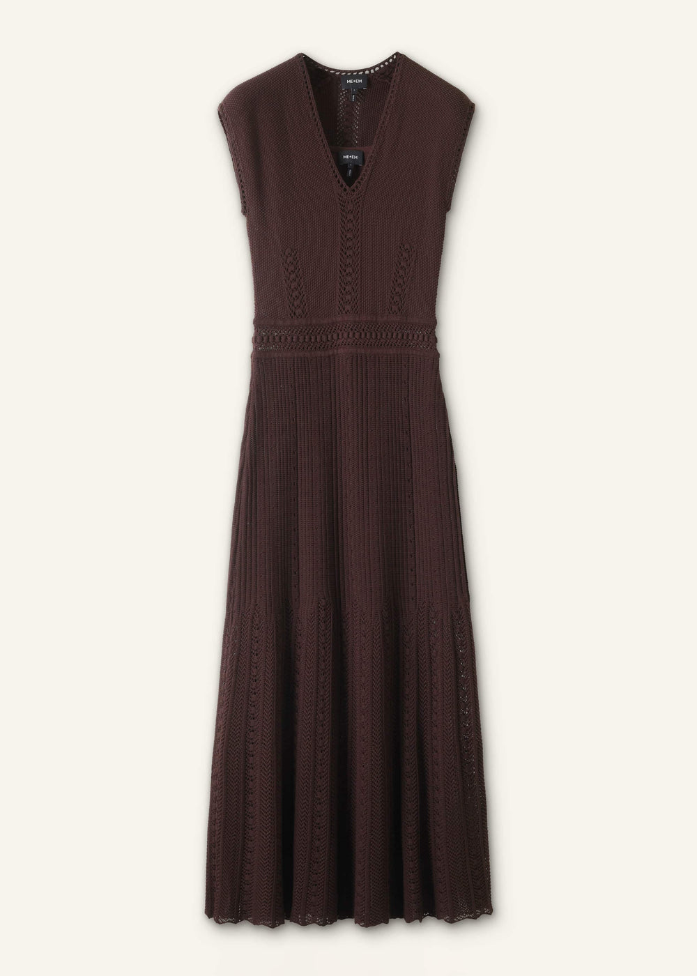 Brown Pointelle Maxi Dress