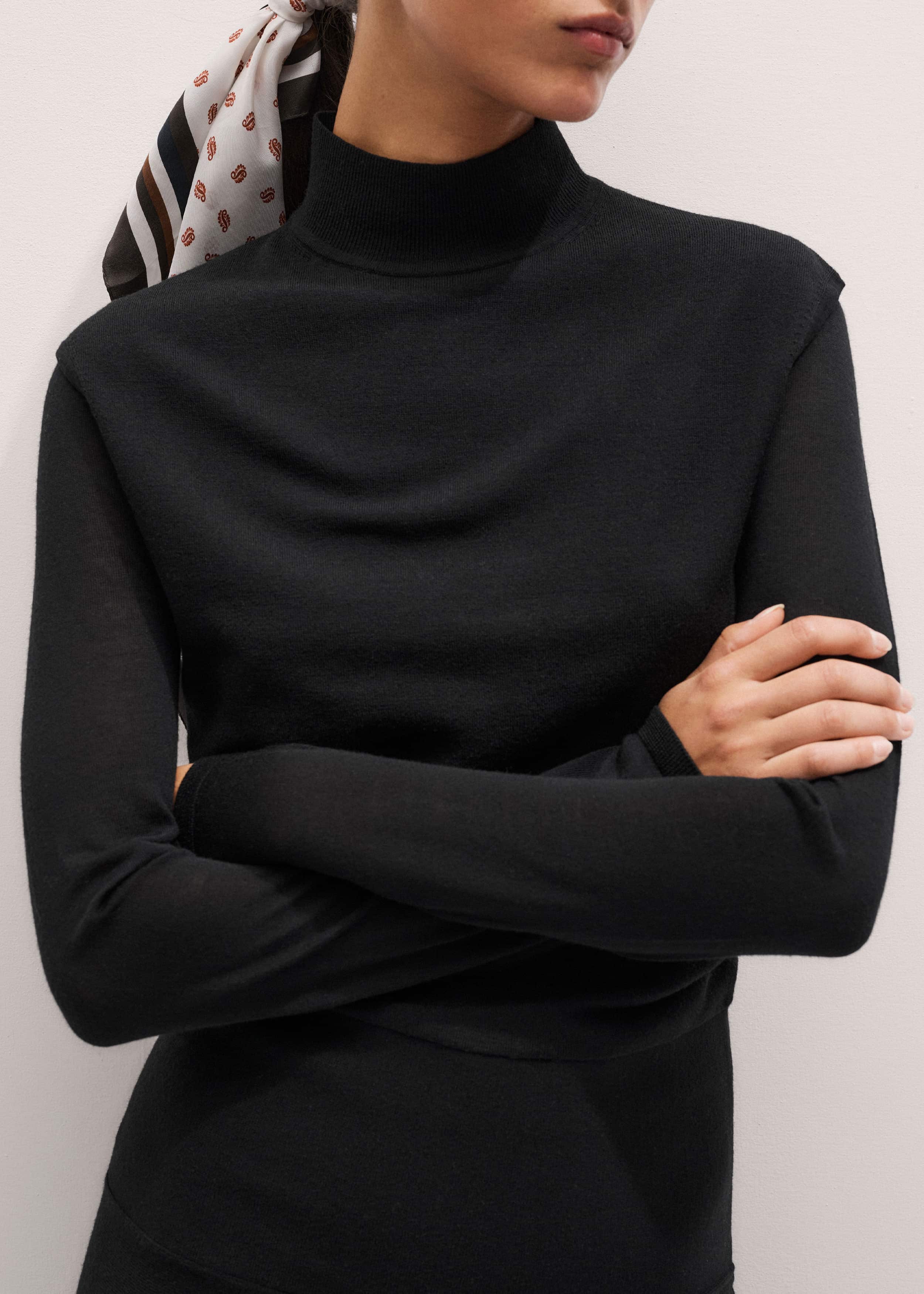 Black High Neck Knit Maxi Dress + Layering Top