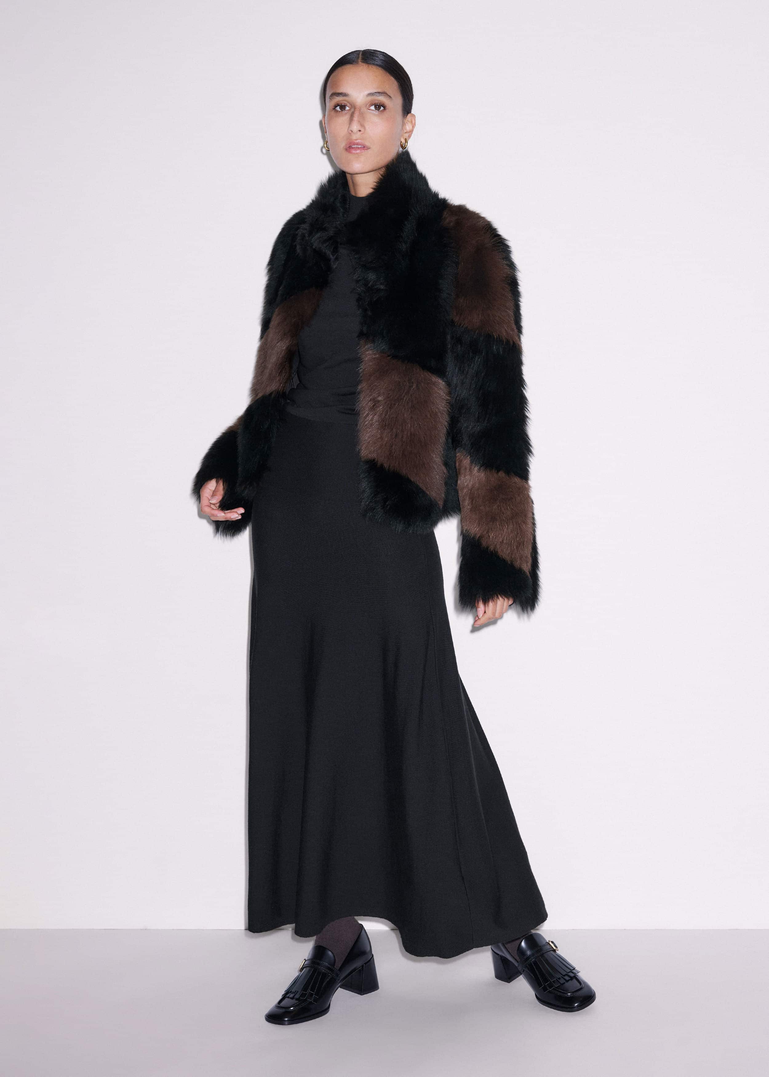 Black High Neck Knit Maxi Dress + Layering Top