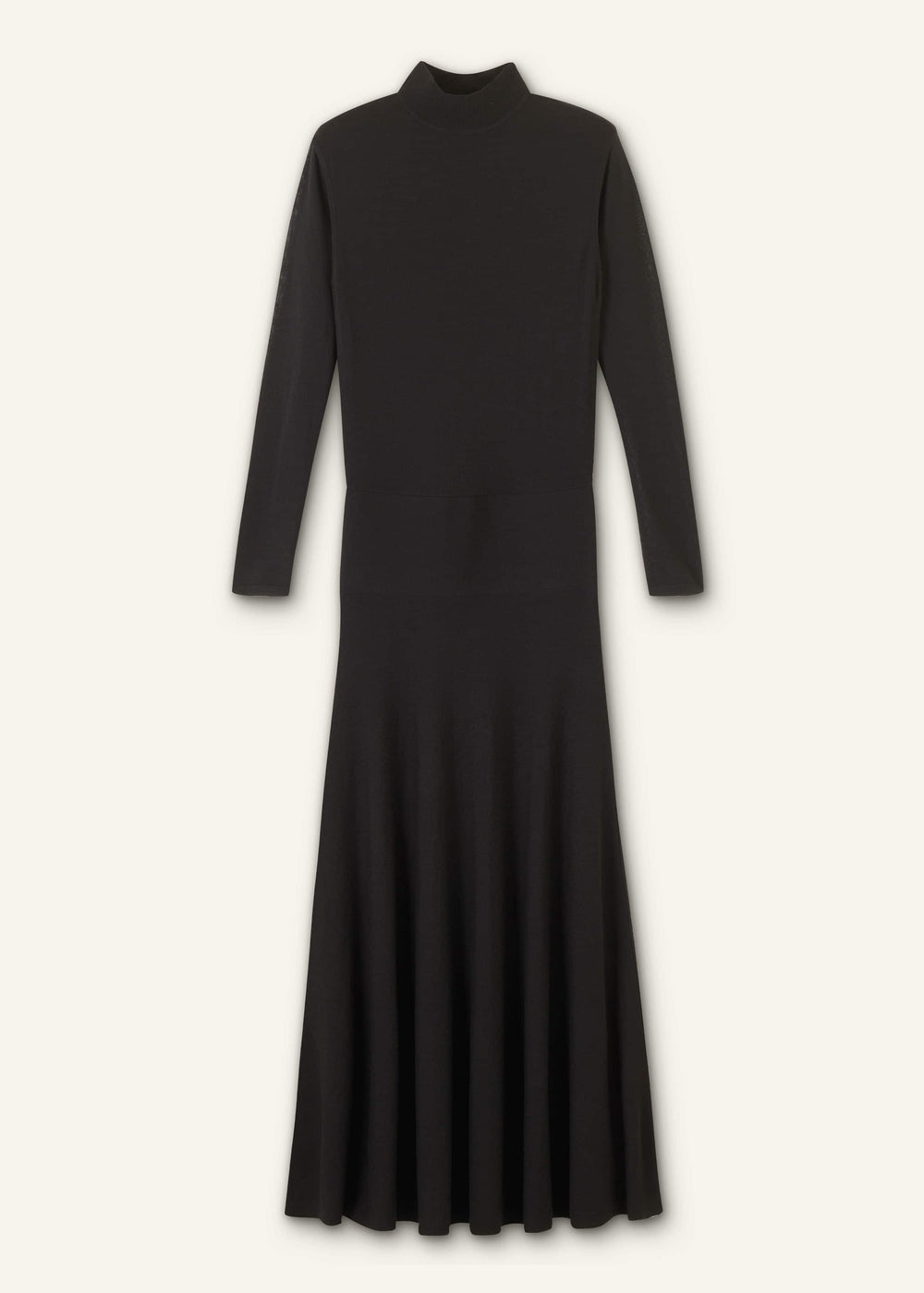 Black High Neck Knit Maxi Dress + Layering Top