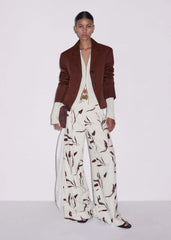 Cream Crease-Less Linen Wide-Leg Pant